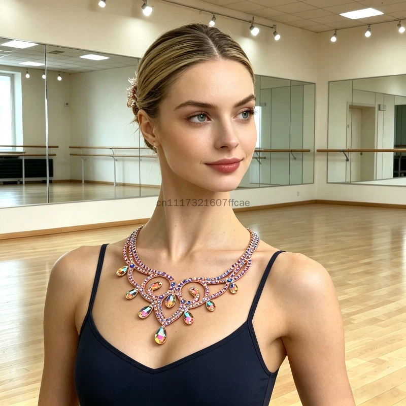 Women Accessories In Egypt - สร้อยคอประดับเพชรสำหรับนักเต้นระบำหน้าท้อง อุปกรณ์เสริมสำหรับนักเต้น สร้อยคอแวววาวสำหรับการแสดงบนเวที ชุดการแสดงอียิปต์