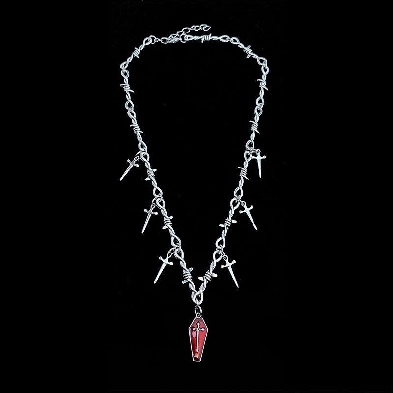 Women'S Accessories Manufacturers - สร้อยคอจี้กางเขนสไตล์โกธิคแบบมีหนาม สำหรับการค้าต่างประเทศข้ามพรมแดน ผู้ผลิตเครื่องประดับแฟชั่นพังก์