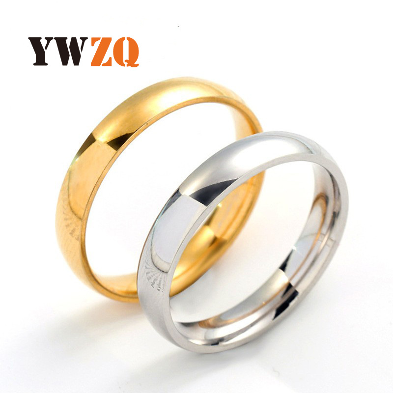 Women'S Accessories Manufacturers - แหวนไทเทเนียมสตีล 4 มม. ทรงโค้งเรียบ แหวนคู่สแตนเลส ดีไซน์สวยงาม