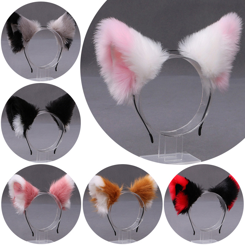 Women Accessories Aesthetic - ที่คาดผมหูแมวขนฟูนุ่ม น่ารัก สไตล์คอสเพลย์ สำหรับสาวๆ ผู้หญิง งานปาร์ตี้แฟนซี