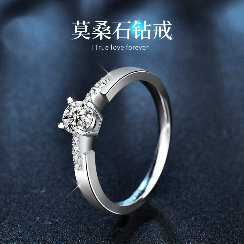 Women'S Accessories Manufacturers - ผู้ผลิตแหวนมอสซาไนต์สำหรับผู้หญิง แหวนแต่งงาน แหวนเงินแท้ 925 ดีไซน์เรียวบาง ประดับเพชรโดยตรงจากโรงงาน