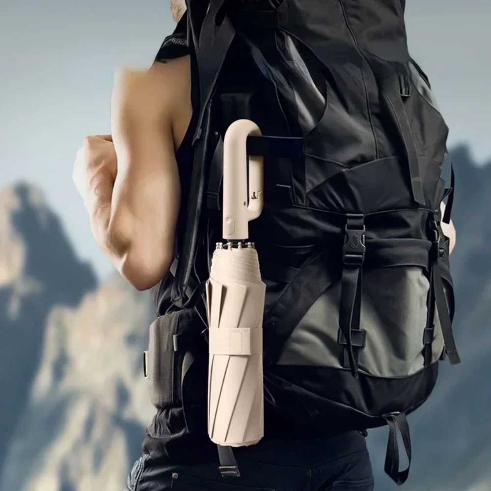 Women'S Exercise Accessories - ร่มพับอัตโนมัติขนาดใหญ่พิเศษ ดีไซน์หัวเข็มขัด ทนทานต่อลมฝน ป้องกันแสงแดดและรังสียูวี สำหรับผู้ชายและผู้หญิง