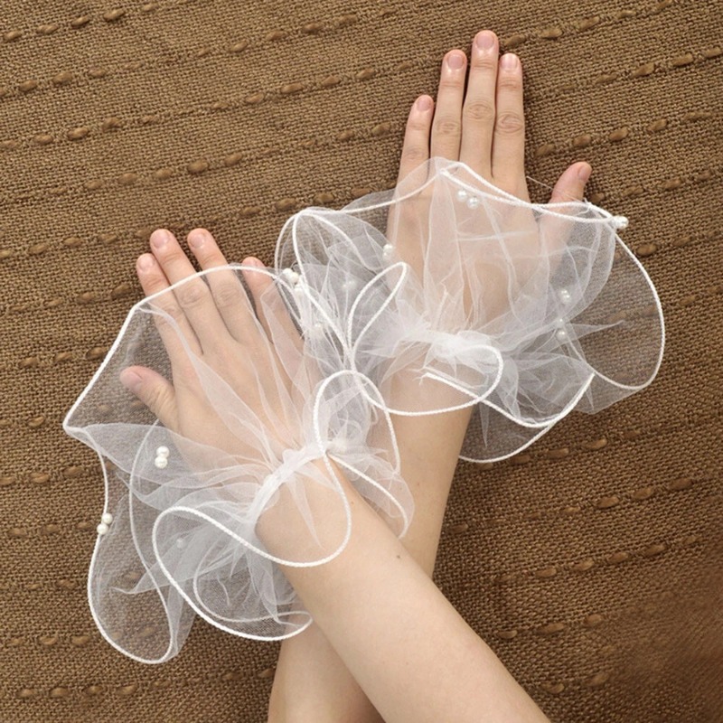 Women'S Accessories Manufacturers - ผู้ผลิตถุงมือเจ้าสาวแบบตาข่าย ขายส่งลูกไม้ประดับมุก บางเบา ป้องกันแสงแดด อุปกรณ์เสริมงานแต่งงาน