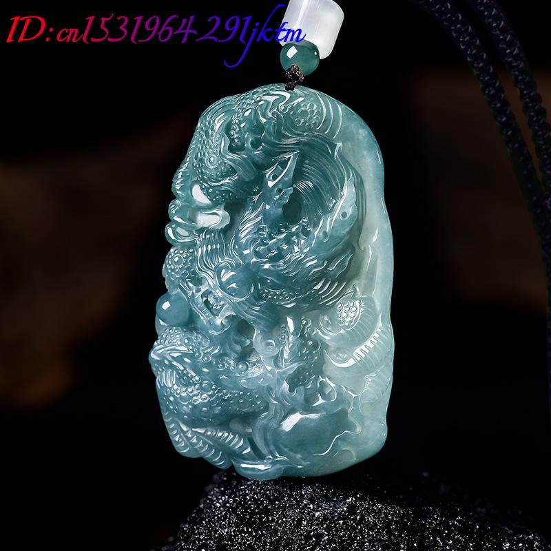 หยกพม่าธรรมชาติจี้มังกรสร้อยคอ - Women Accessories Gift บทวิจารณ์และราคา