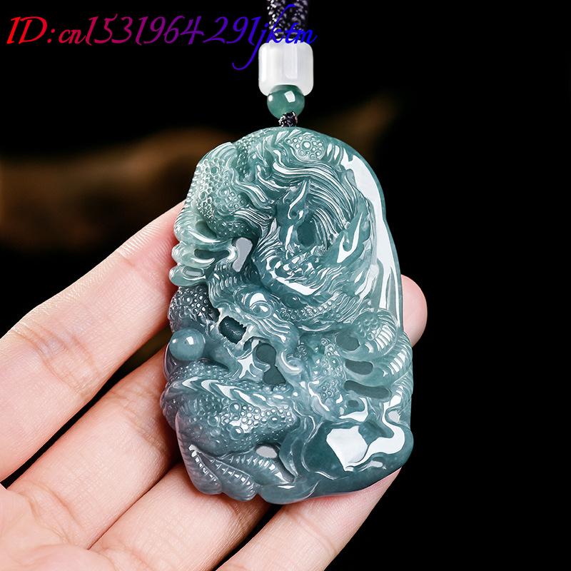หยกพม่าธรรมชาติจี้มังกรสร้อยคอ - Women Accessories Gift บทวิจารณ์และราคา