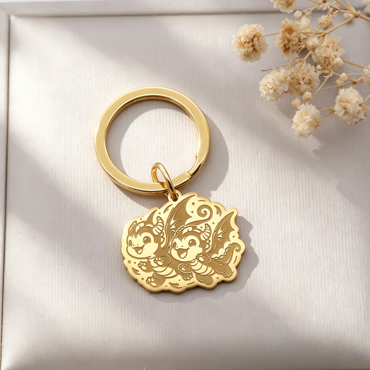 พวงกุญแจมังกรคู่สแตนเลสสตีลสุด - Women Accessories To Gift บทวิจารณ์และราคา