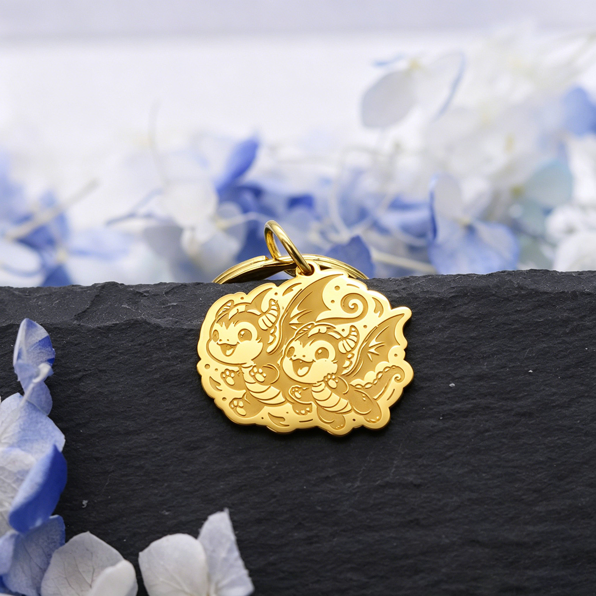 พวงกุญแจมังกรคู่สแตนเลสสตีลสุด - Women Accessories To Gift บทวิจารณ์และราคา