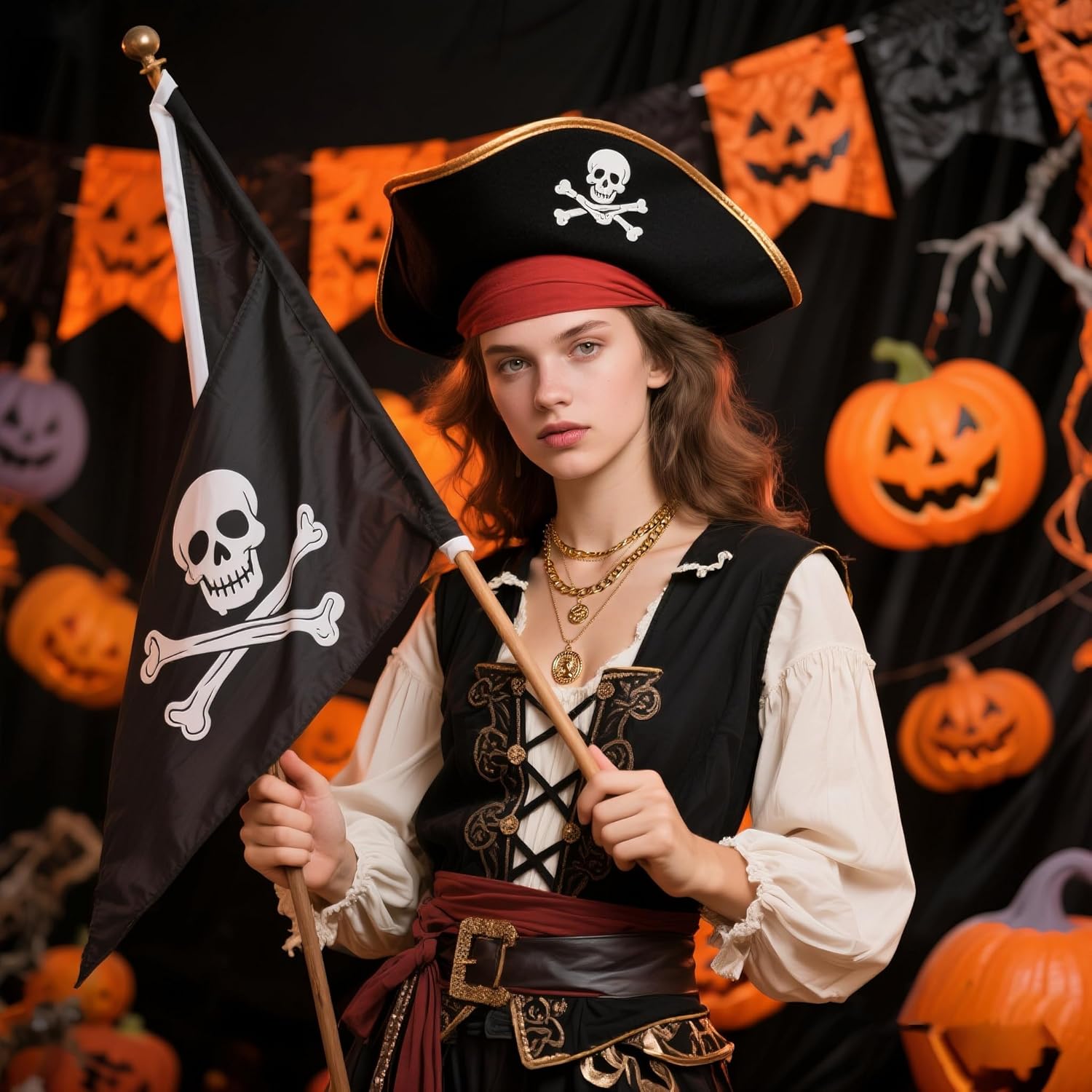 Layered Gold Pirate สร้อยคอผู้ - Women'S Accessories In The 80S บทวิจารณ์และราคา