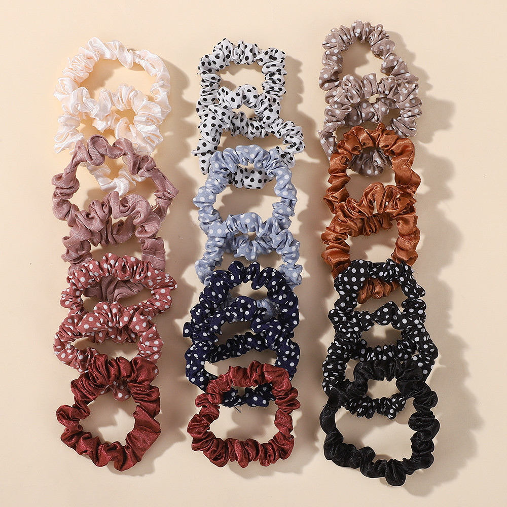 ยางมัดผมผ้าไหมลายจุดสีสุ่ม 20  - Women Accessories In Wholesale บทวิจารณ์และราคา