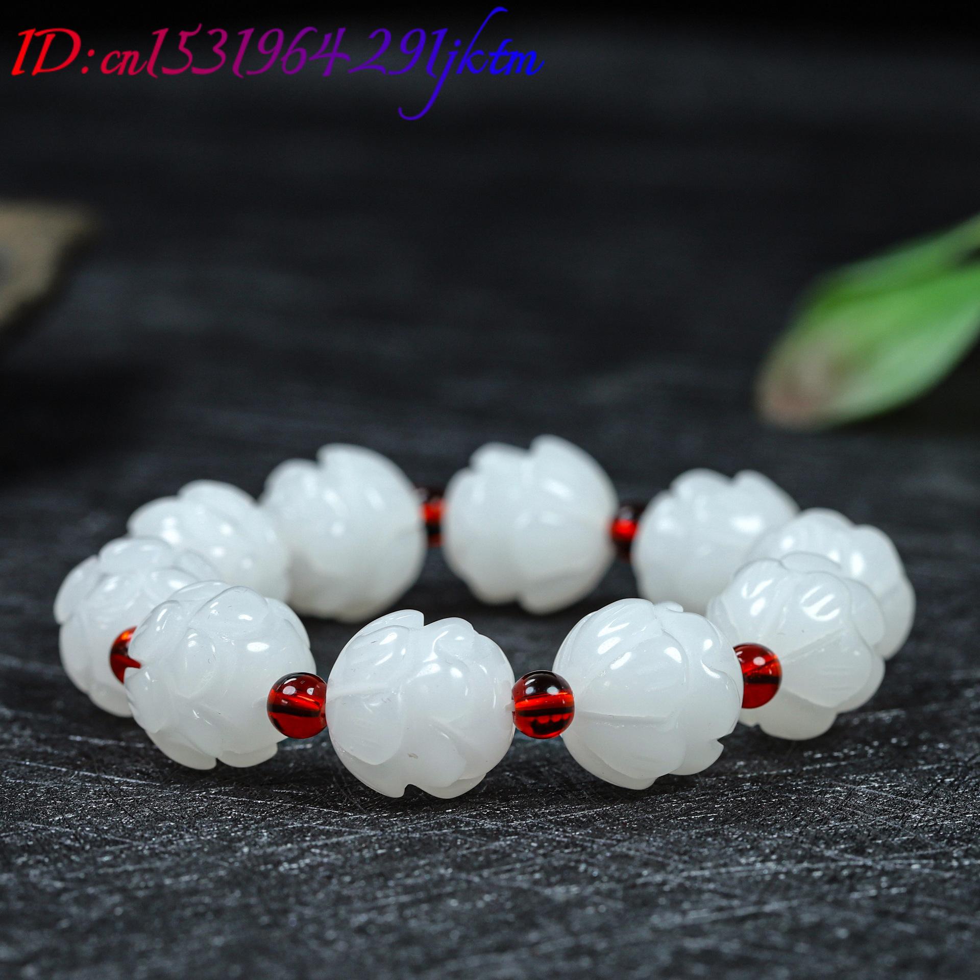 หยกขาวแท้ สร้อยข้อมือลายดอกบัว - Women Accessories Gift บทวิจารณ์และราคา
