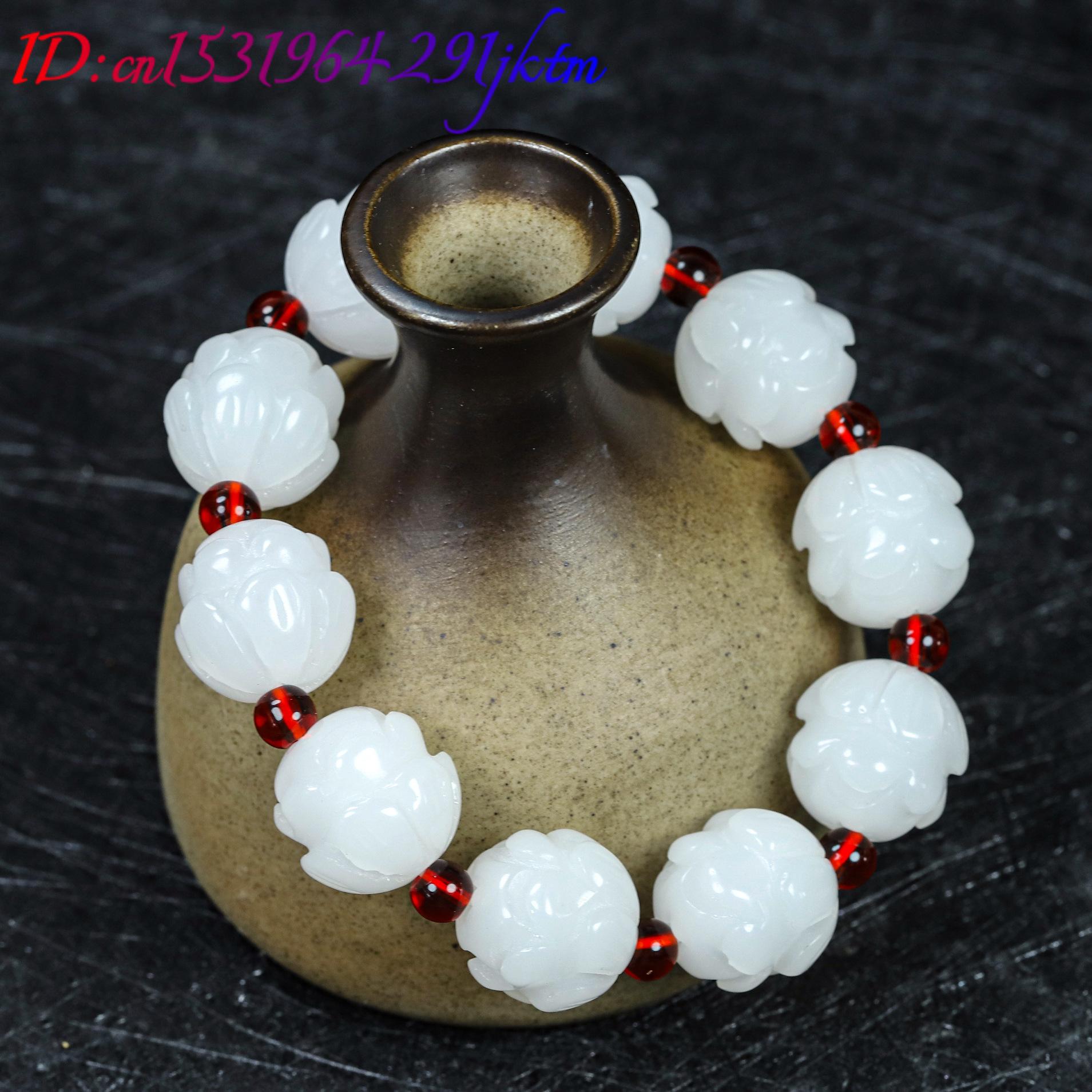หยกขาวแท้ สร้อยข้อมือลายดอกบัว - Women Accessories Gift บทวิจารณ์และราคา