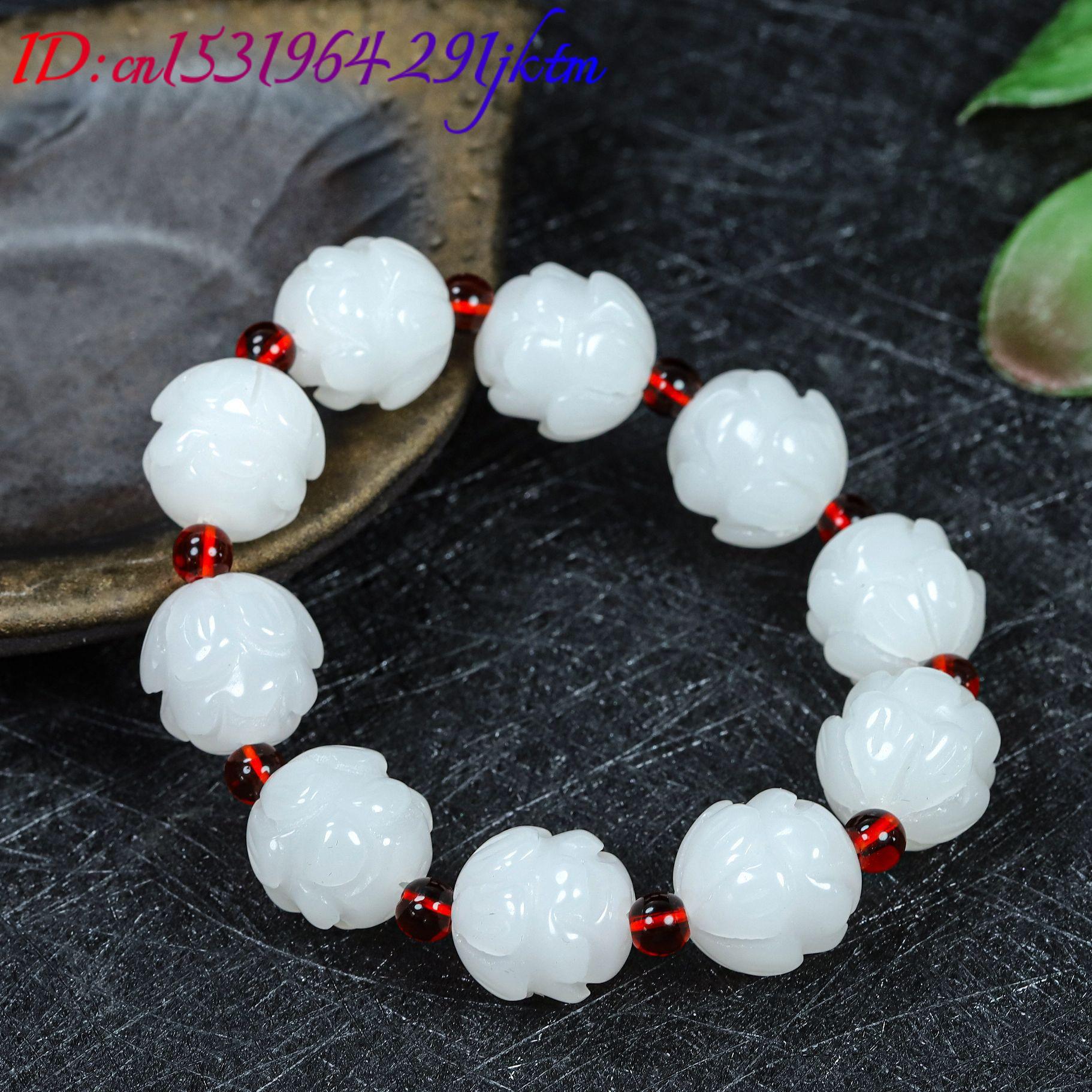 หยกขาวแท้ สร้อยข้อมือลายดอกบัว - Women Accessories Gift บทวิจารณ์และราคา