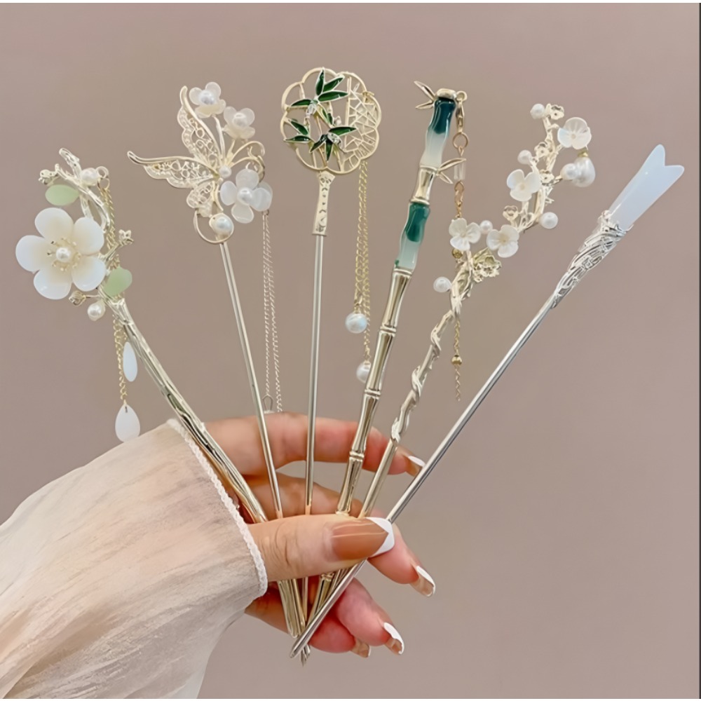 1/6 ชิ้น ปิ่นปักผมแบบจีน ดีไซน - Women Accessories Aesthetic บทวิจารณ์และราคา