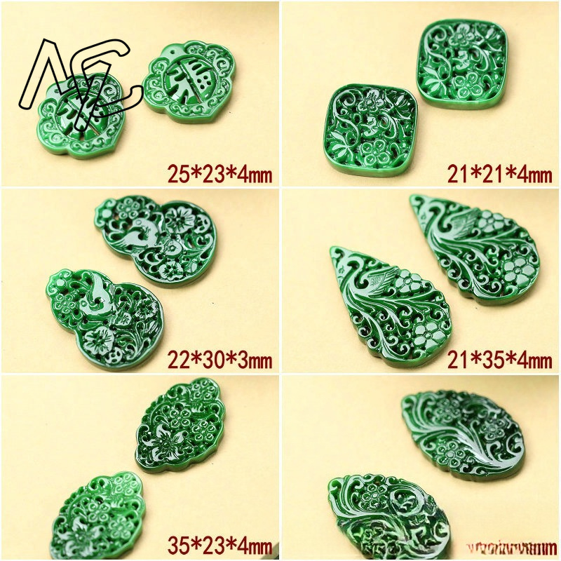 2 ชิ้น DIY หยกเขียวธรรมชาติแบบ - Women Accessories Gift บทวิจารณ์และราคา