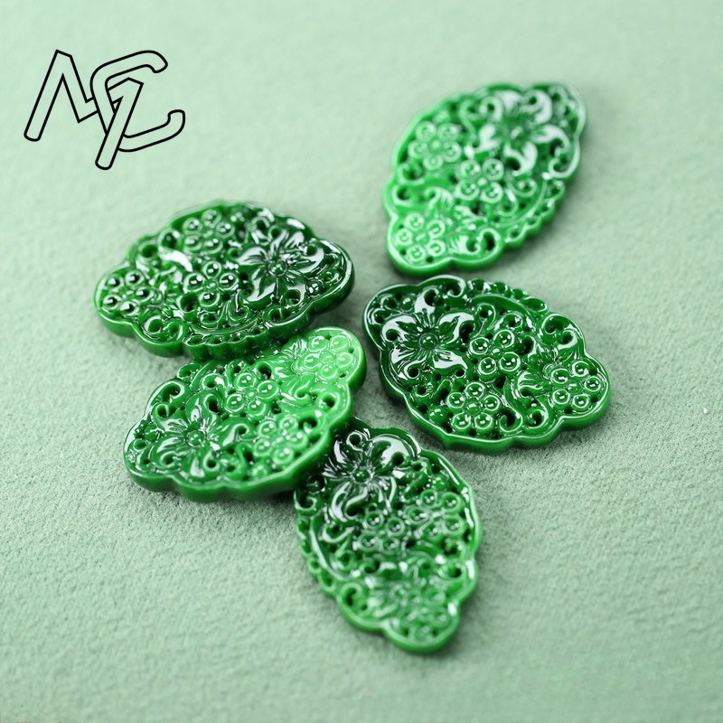 2 ชิ้น DIY หยกเขียวธรรมชาติแบบ - Women Accessories Gift บทวิจารณ์และราคา