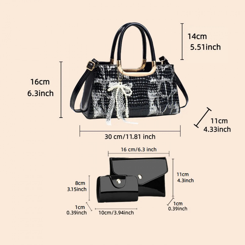 ชุดกระเป๋าถือสตรี ลายหนังจระเข - Women Accessories Gift บทวิจารณ์และราคา