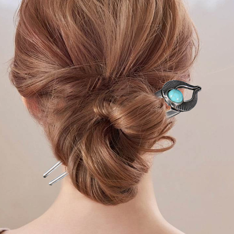 กิ๊บติดผมรูปตัวยูสีฟ้าเทอร์ควอ - Women Accessories Aesthetic บทวิจารณ์และราคา