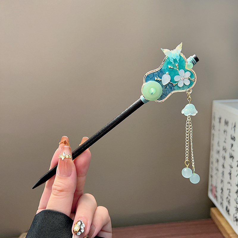 กิ๊บติดผมพู่ห้อยแบบคลาสสิก สีด - Women Accessories Aesthetic บทวิจารณ์และราคา
